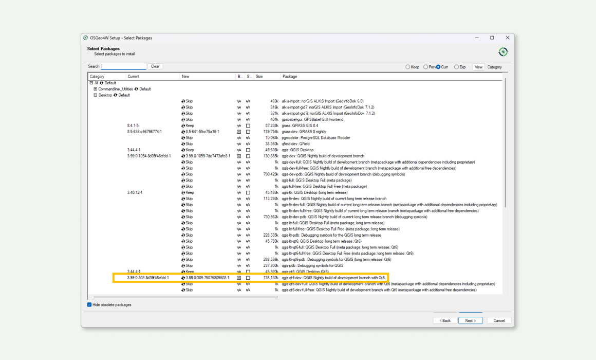 OsGeo4w-installation