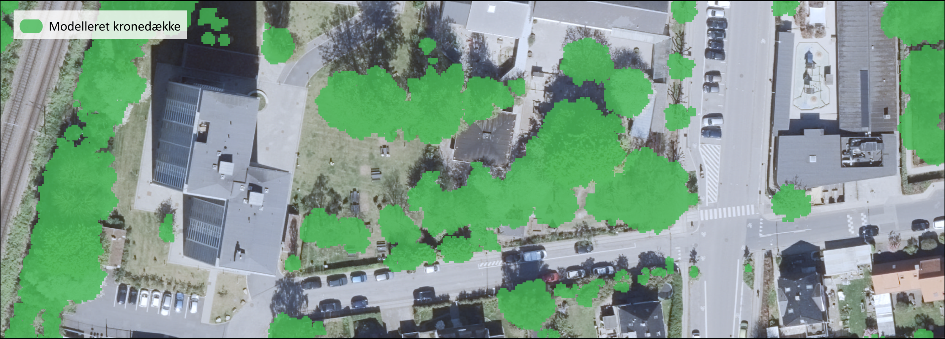 Modelleret trækronedække