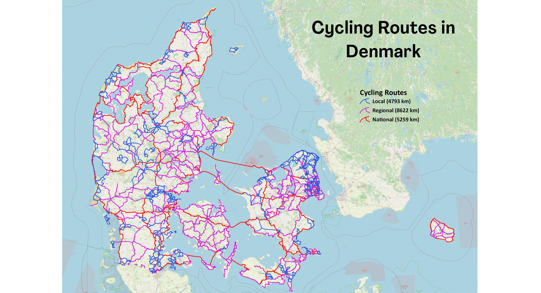 Cycling routes in Denmark